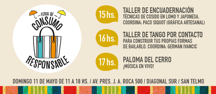 Feria de consumo responsable, ​Domingo 11 de mayo.