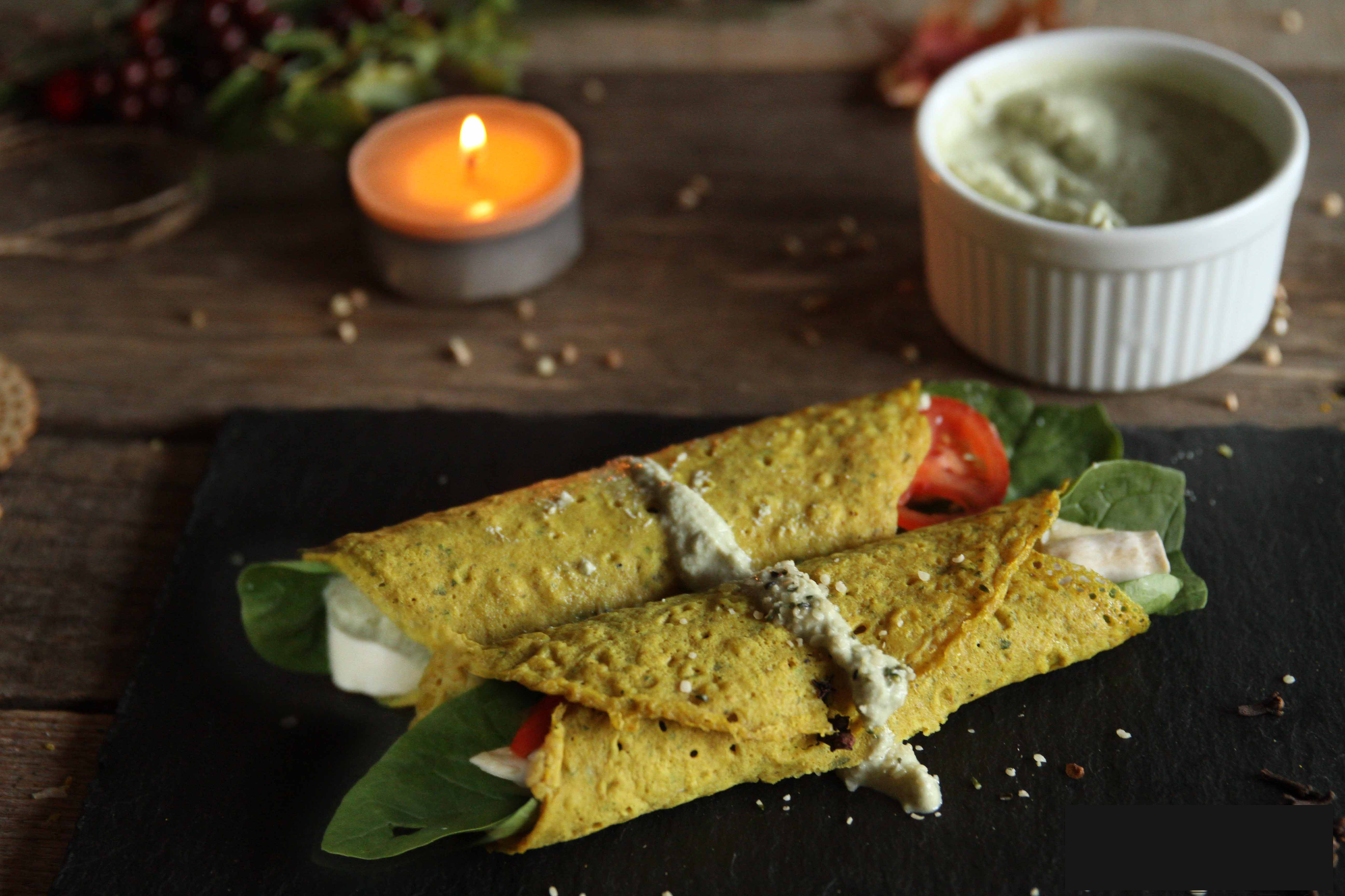 Crepes salados para año nuevo.