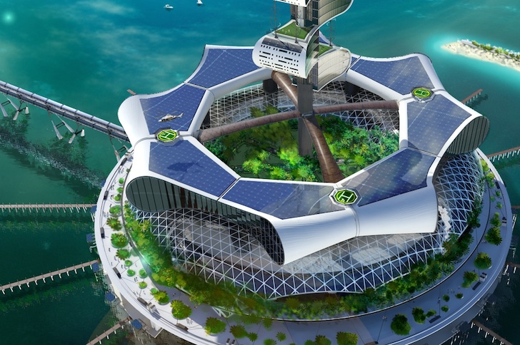 Isla ecológica limpia el océano, mientras genera energía renovable