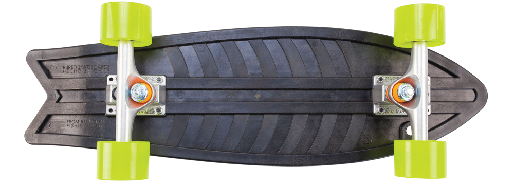De redes de pesca a skateboards