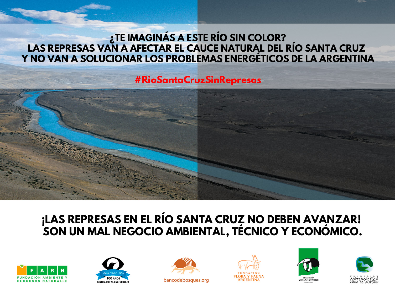 Río Santa Cruz: sin represas