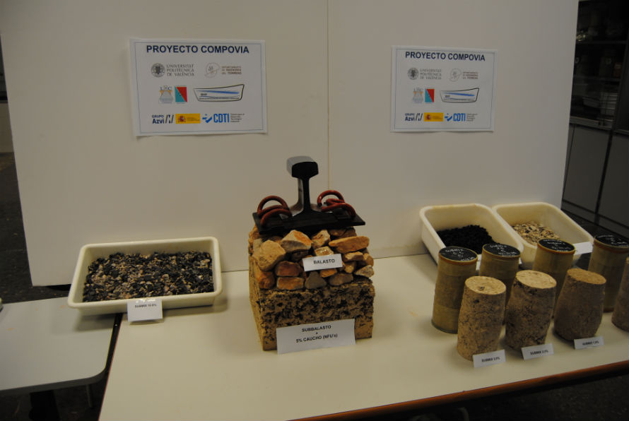 Plataformas ferroviarias con caucho de neumáticos reciclados